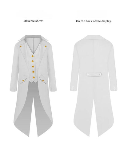 Steampunk Gothic Medieval Tailcoat Cosplay Costume, Tailcoat Jacket &