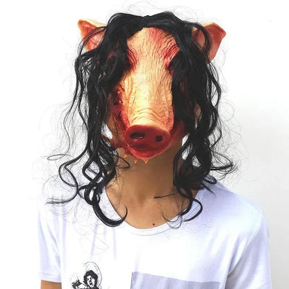 The Pig Animal Jigsaw  Headgear Horror saw Pig Mask
