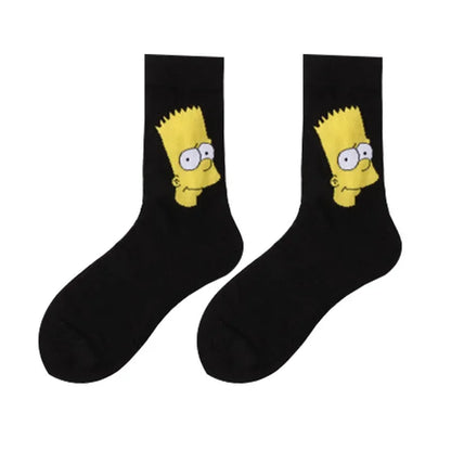 The Simpsons Funny Cotton Socks Fashion Bart Cartoon Anime Figures