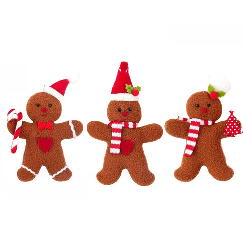 3 Pcs Christmas Gingerbread Man Ornaments, Suitable For Holiday