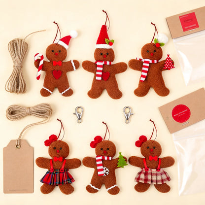 3 Pcs Christmas Gingerbread Man Ornaments, Suitable For Holiday