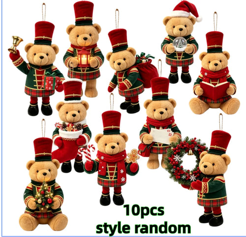 20/10 Pieces of Randomly Assorted 2D Flat Bear-Shaped Handmade Wooden