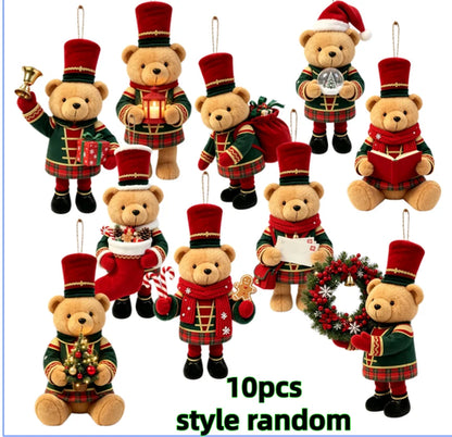 20/10 Pieces of Randomly Assorted 2D Flat Bear-Shaped Handmade Wooden