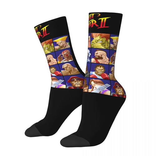 Defeated Portraits Super Street Fighter Socks Harajuku Sweat Absorbing