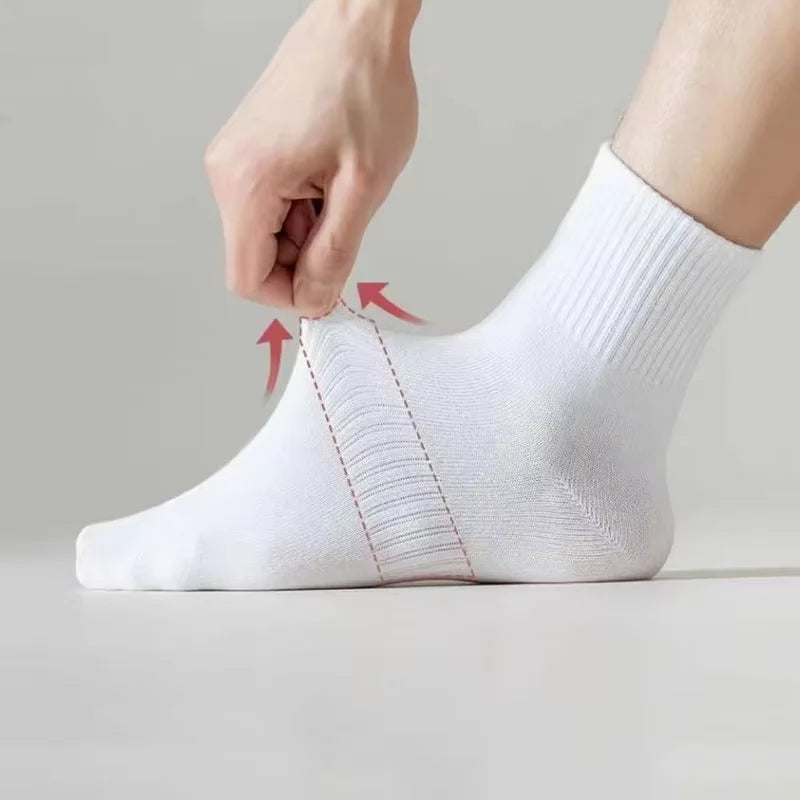 5/10/20 Pairs Solid Color Round Neck Socks