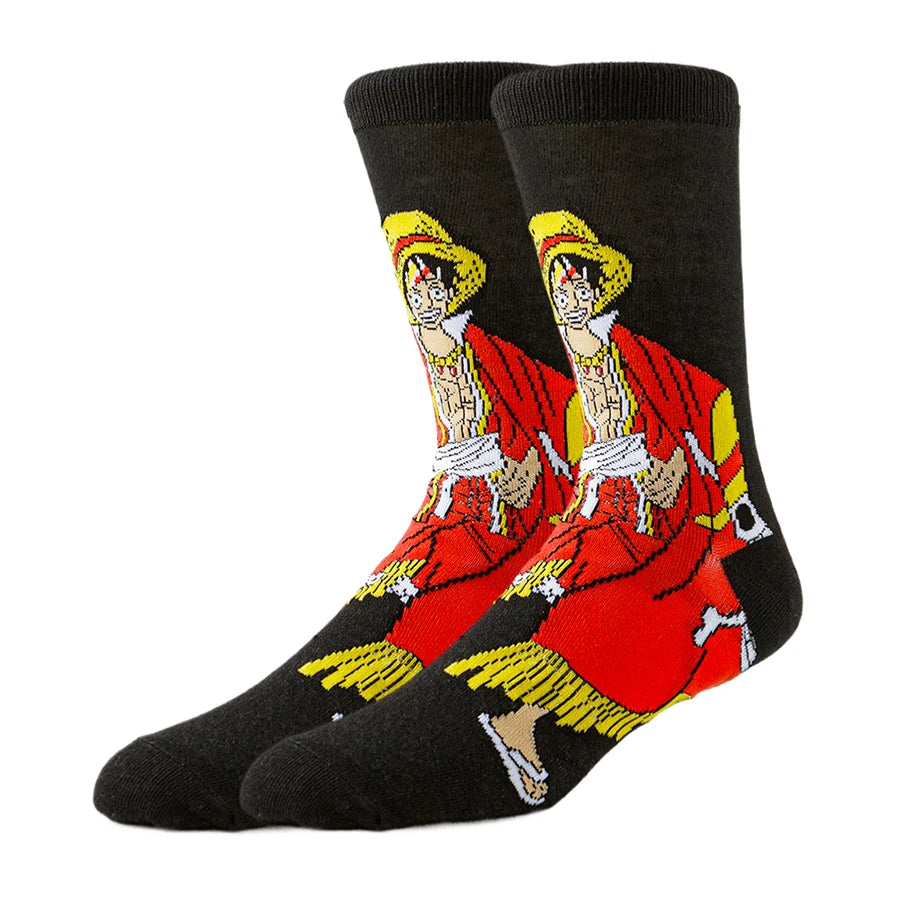 5Pairs BANDAI Unisex Novelty Funny Casual Crew Socks Cartoon Anime Hip