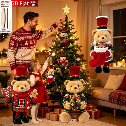 20/10 Pieces of Randomly Assorted 2D Flat Bear-Shaped Handmade Wooden