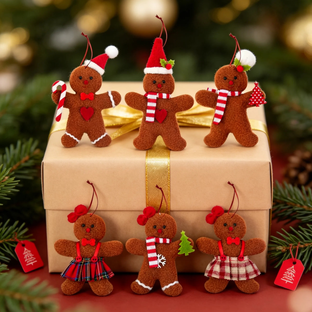 3 Pcs Christmas Gingerbread Man Ornaments, Suitable For Holiday