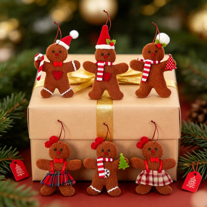 3 Pcs Christmas Gingerbread Man Ornaments, Suitable For Holiday