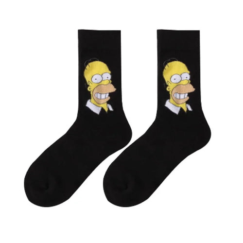 The Simpsons Funny Cotton Socks Fashion Bart Cartoon Anime Figures