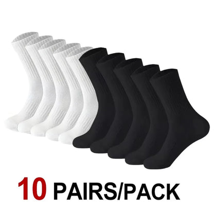 5/10/20 Pairs Solid Color Round Neck Socks