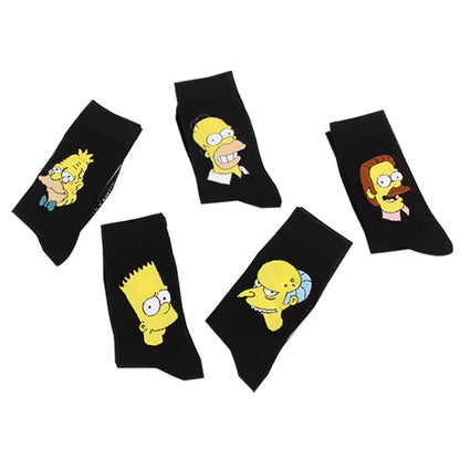 The Simpsons Funny Cotton Socks Fashion Bart Cartoon Anime Figures