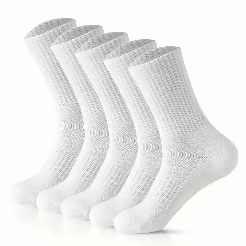 5/10/20 Pairs Solid Color Round Neck Socks