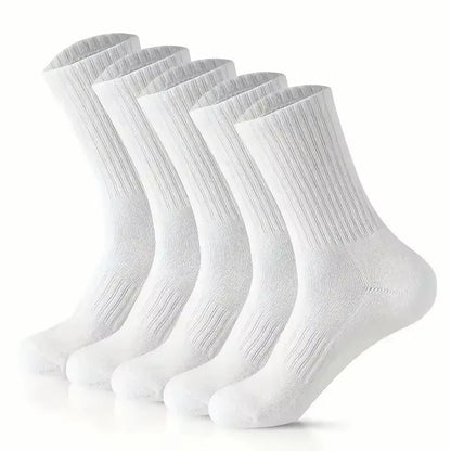 5/10/20 Pairs Solid Color Round Neck Socks