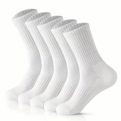 5/10/20 Pairs Solid Color Round Neck Socks