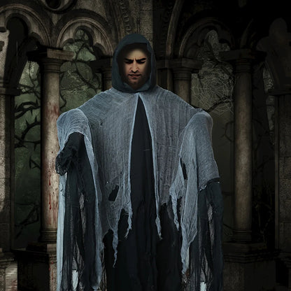 Terrifying Realistic Skeleton Halloween Cloak with Hood