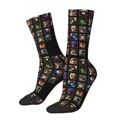 Defeated Portraits Super Street Fighter Socks Harajuku Sweat Absorbing