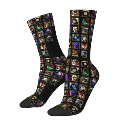 Defeated Portraits Super Street Fighter Socks Harajuku Sweat Absorbing