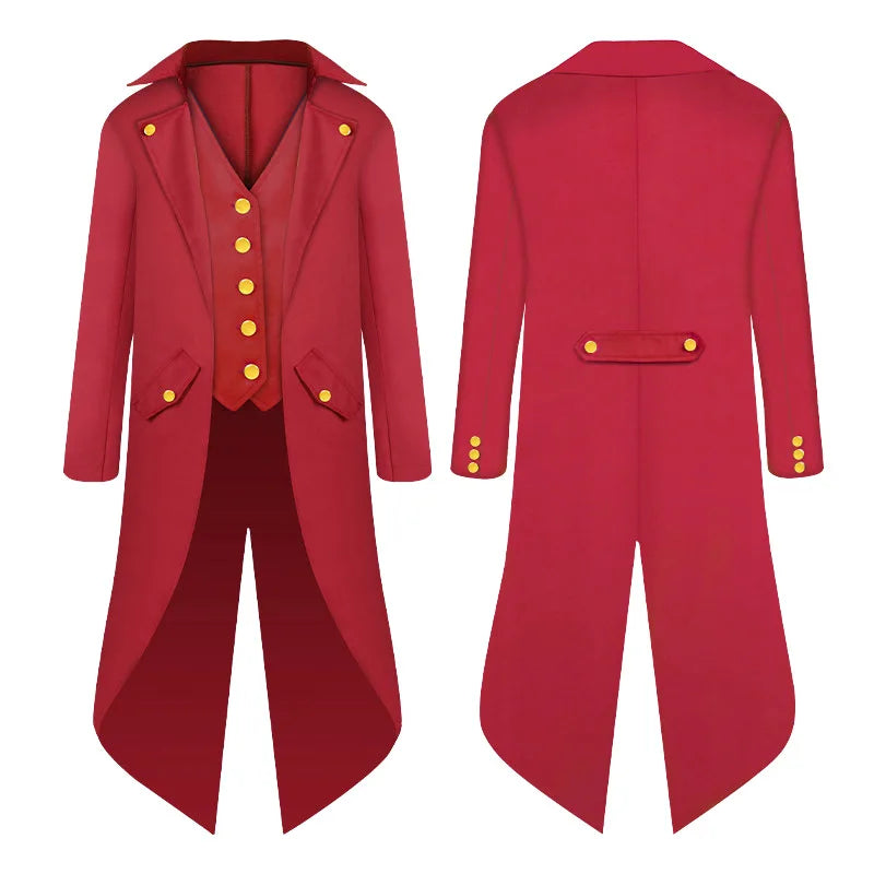 Steampunk Gothic Medieval Tailcoat Cosplay Costume, Tailcoat Jacket &