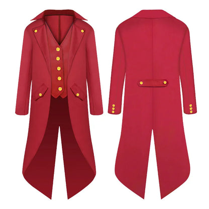 Steampunk Gothic Medieval Tailcoat Cosplay Costume, Tailcoat Jacket &