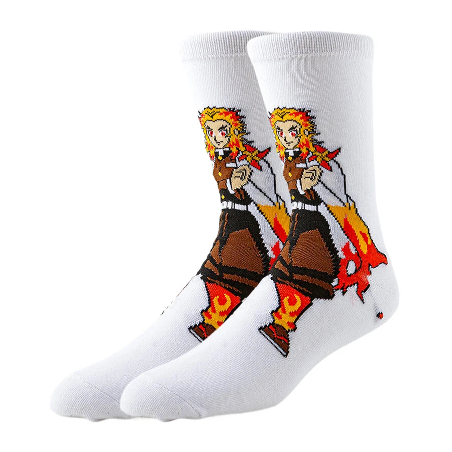 5Pairs BANDAI Unisex Novelty Funny Casual Crew Socks Cartoon Anime Hip
