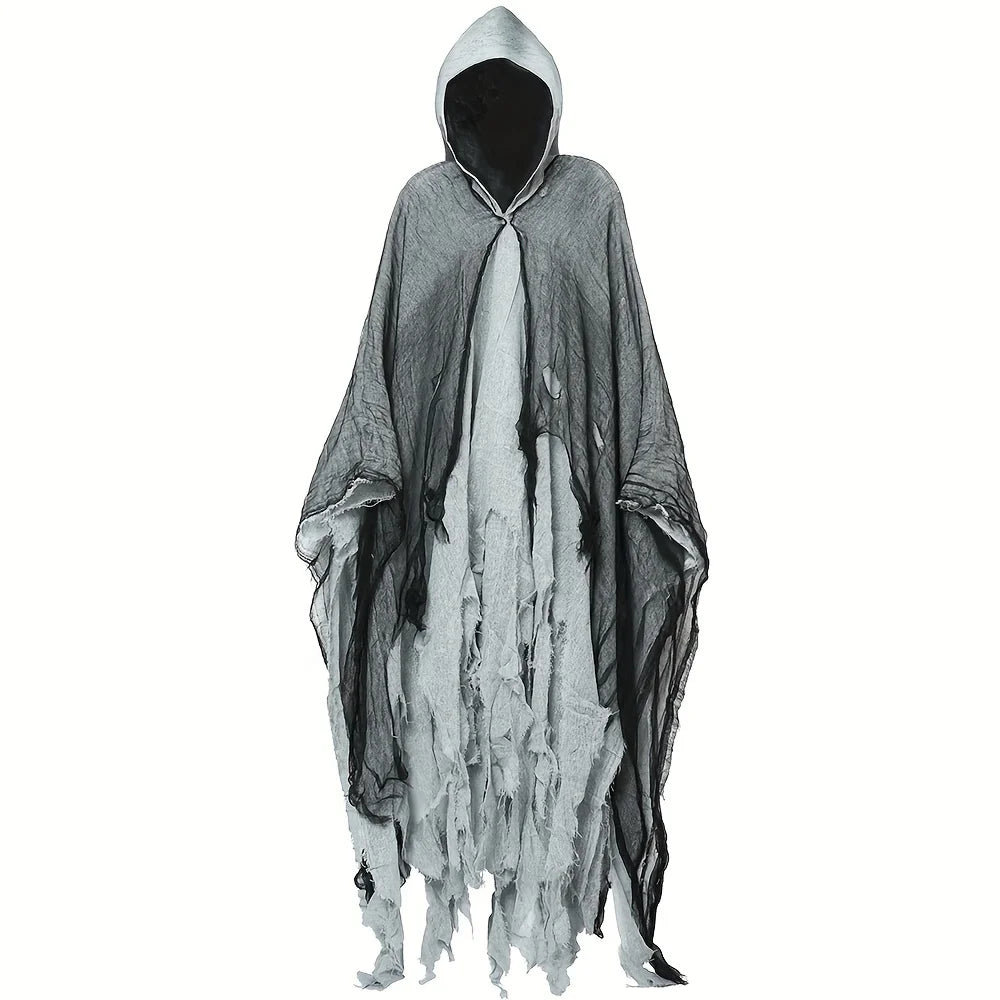 Terrifying Realistic Skeleton Halloween Cloak with Hood