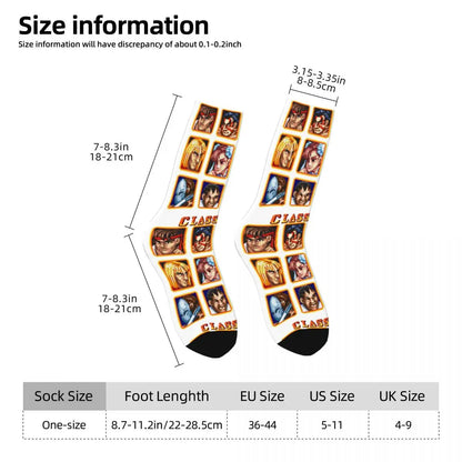 Defeated Portraits Super Street Fighter Socks Harajuku Sweat Absorbing