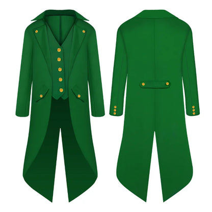 Steampunk Gothic Medieval Tailcoat Cosplay Costume, Tailcoat Jacket &