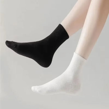 5/10/20 Pairs Solid Color Round Neck Socks