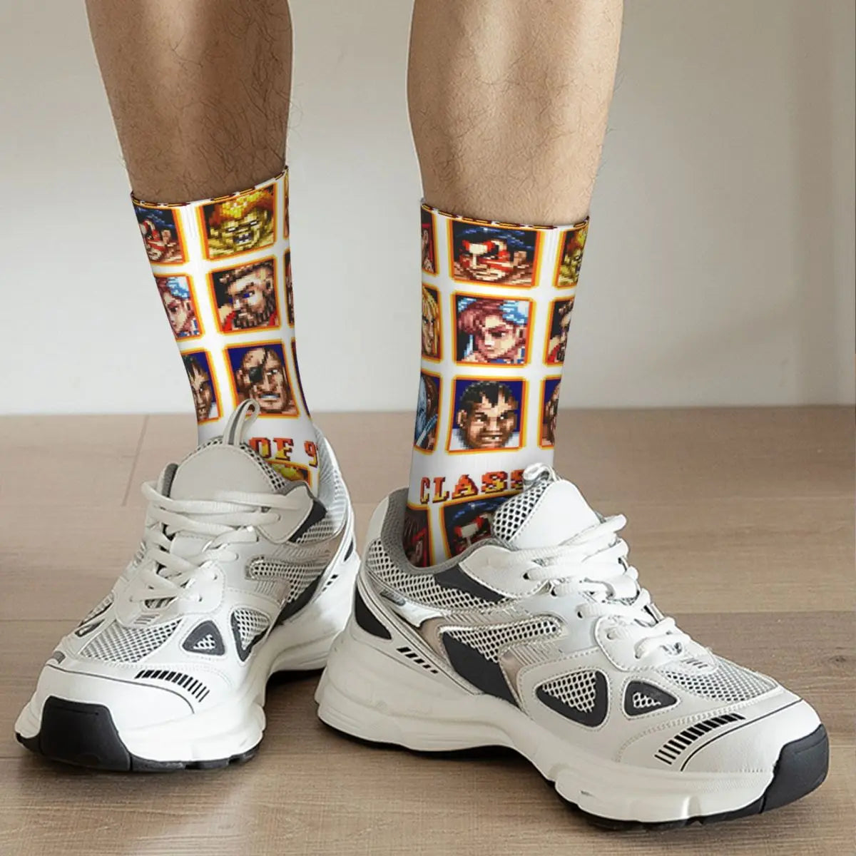 Defeated Portraits Super Street Fighter Socks Harajuku Sweat Absorbing