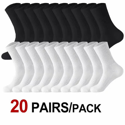 5/10/20 Pairs Solid Color Round Neck Socks