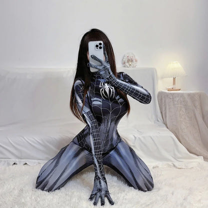 Superhero Cosplay Bodysuit Avengers Cosplay Venom Spider Man Corset for Women Girl Spandex Suit