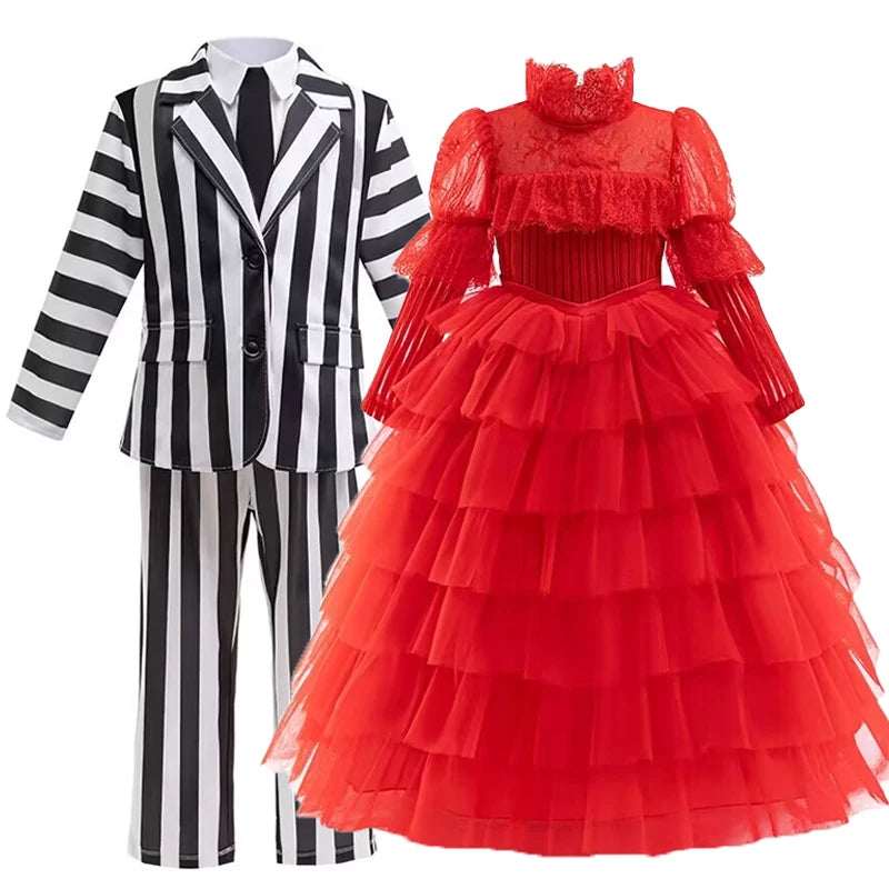 New Kids Halloween Cosplay Costume Black Society Master Stripe Cosplay