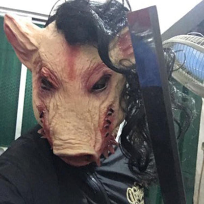 The Pig Animal Jigsaw  Headgear Horror saw Pig Mask