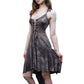 Halloween Medieval Vintage Lace Up Gothic Witch Elf Elven Costume