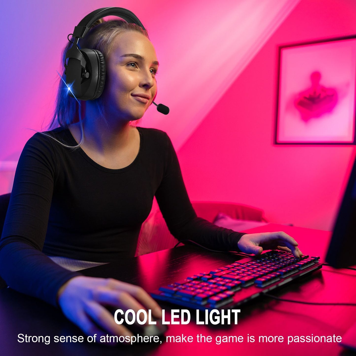 Cross-Border Over-Ear Bluetooth Wireless Microphone Gaming  Headphones