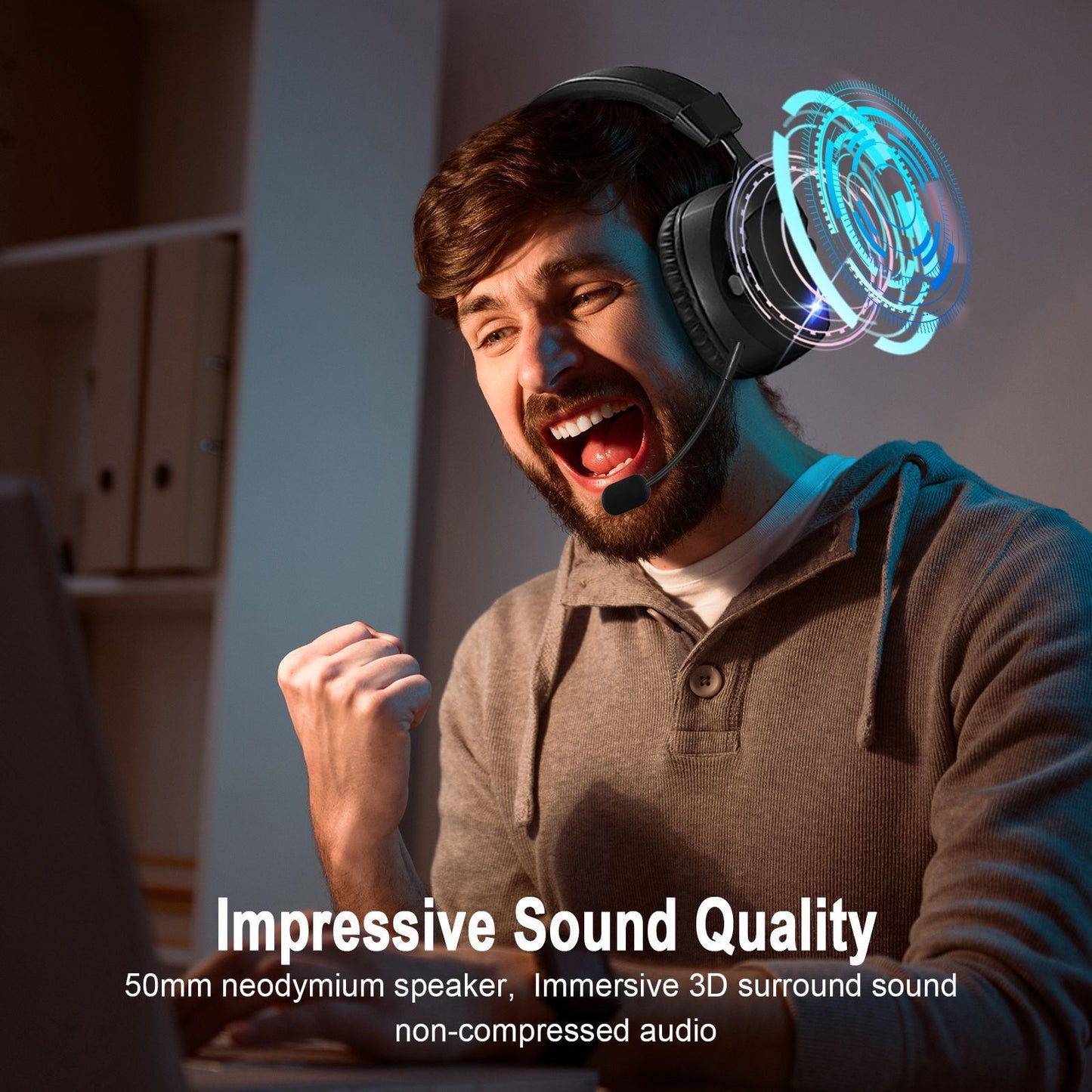 Cross-Border Over-Ear Bluetooth Wireless Microphone Gaming  Headphones