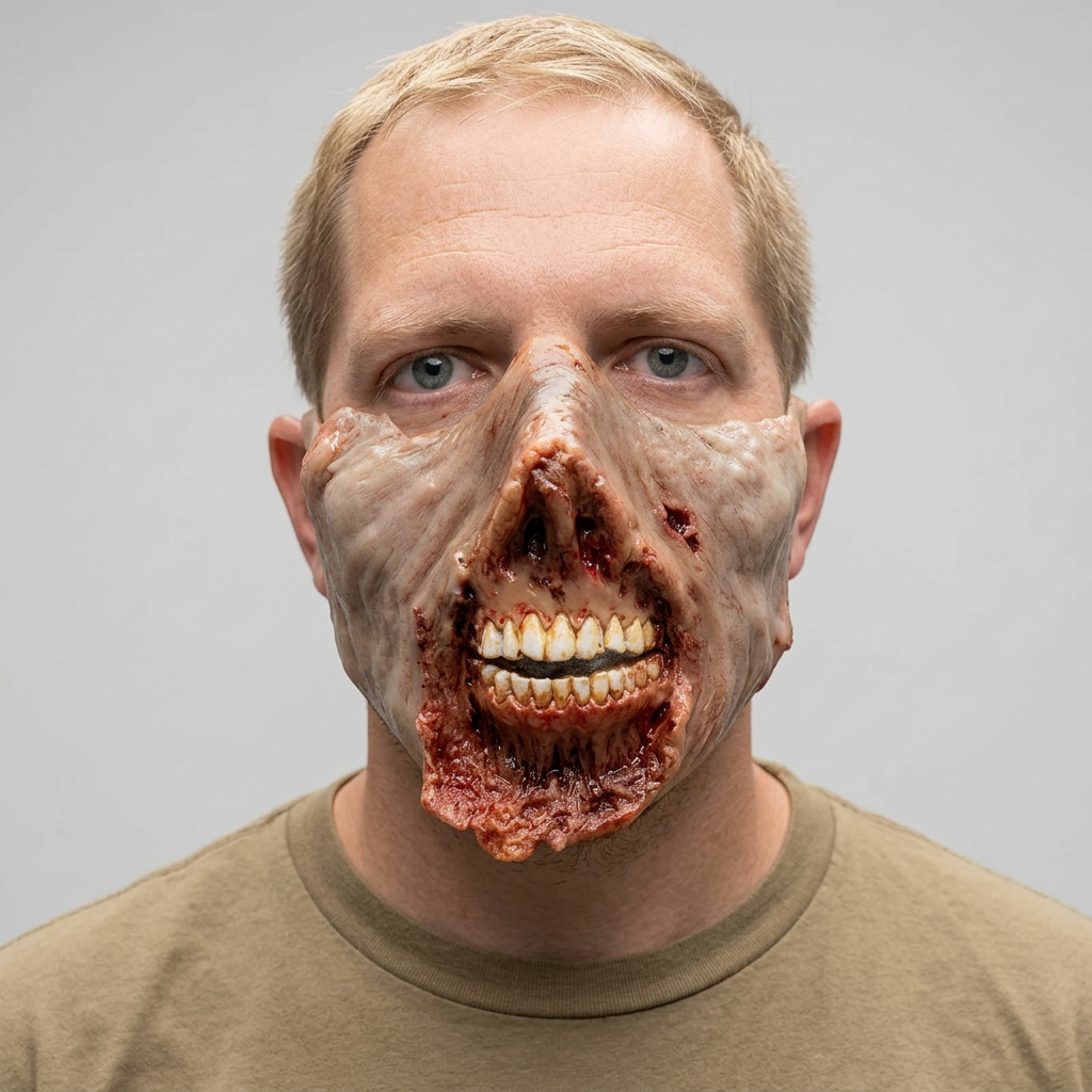 New Scary Halloween Mask Horror Burn Half Face Mask Skeleton Skull For Dance Party Masquerade Costume Props Cosplay Devil Mask