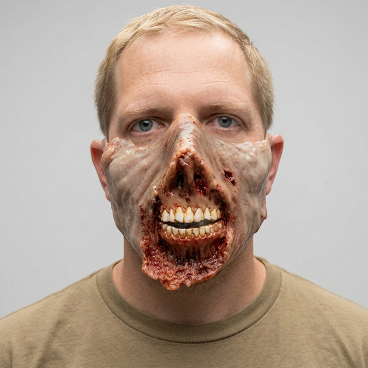 New Scary Halloween Mask Horror Burn Half Face Mask Skeleton Skull For Dance Party Masquerade Costume Props Cosplay Devil Mask