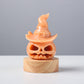 Natural Sunstone Pumpkin Head Decoration Manual Gem Carving and Hollowing Process Halloween Decorative Lights