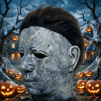 Micheal Myers Vintage Faded Gray  Brown Hair Terror Halloween Cosplay Mask