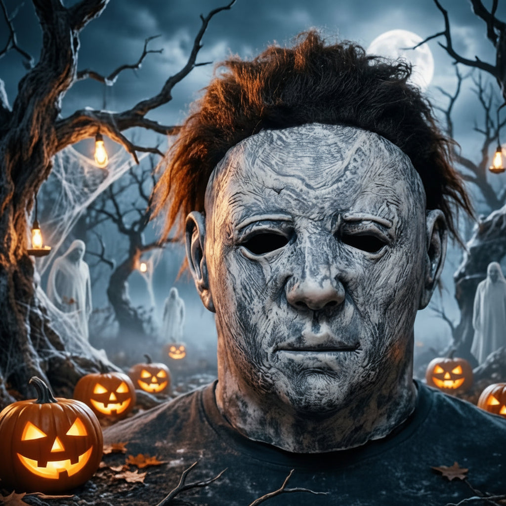 Micheal Myers Vintage Faded Gray  Brown Hair Terror Halloween Cosplay Mask
