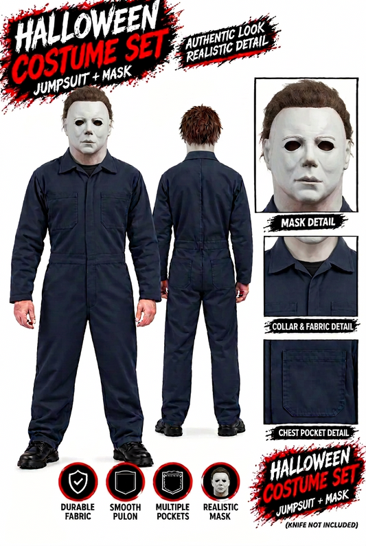 Micheal myers Terror Long Sleeve Jumpsuit Mask Set