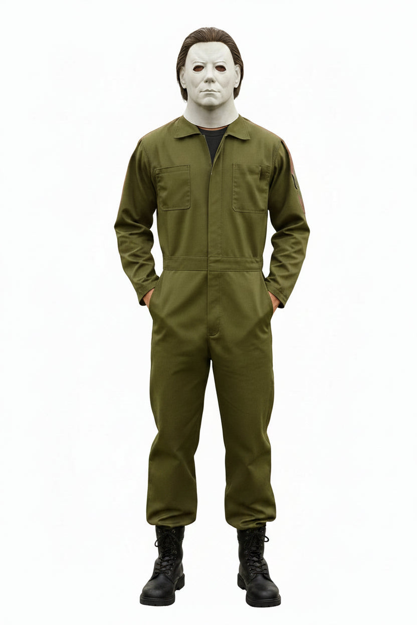 Micheal myers Terror Long Sleeve Jumpsuit, Three-Color Jumpsuit Practical with Multiple Pockets, Durable And Suitable for Daily Wear