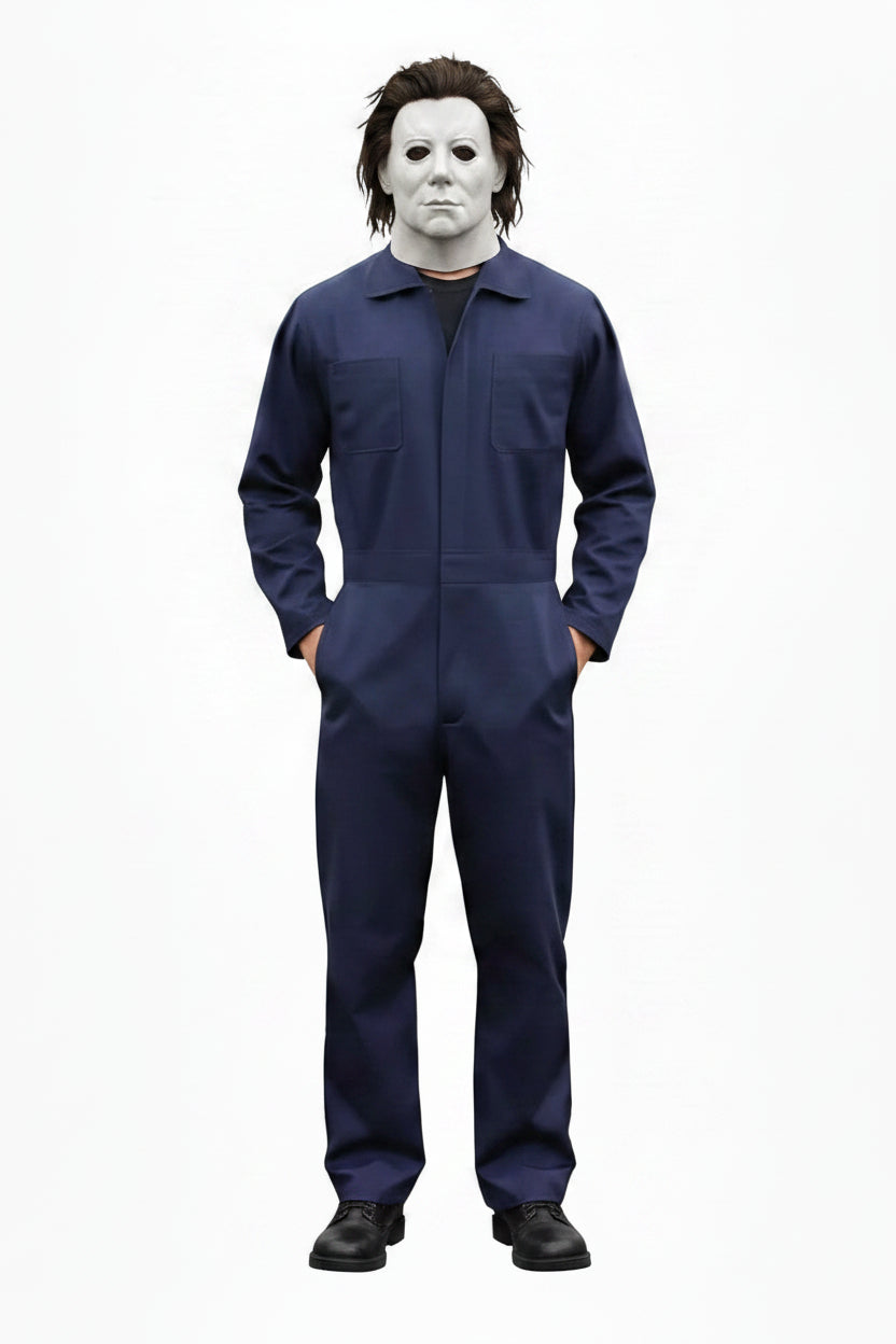 Micheal myers Terror Long Sleeve Jumpsuit, Three-Color Jumpsuit Practical with Multiple Pockets, Durable And Suitable for Daily Wear
