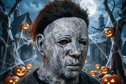 Micheal Myers Vintage Faded Gray  Brown Hair Terror Halloween Cosplay Mask