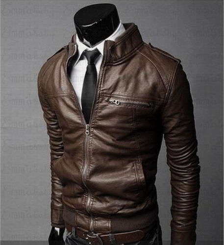 Men's Motorcycle Causal Zipper Vintage Leather Jacket