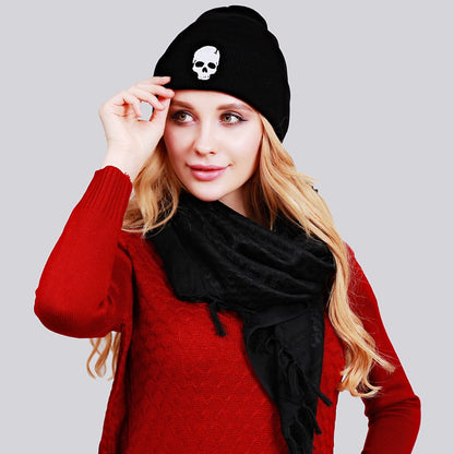 Punk Wool  Winter Unisex Skull Bone Knitted Hat