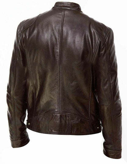 Men Motorcycle Slim Fit Oversize Leather Jacket