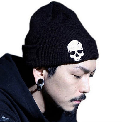Punk Wool  Winter Unisex Skull Bone Knitted Hat